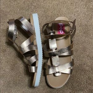 Rose Gold Gladiator Platform Sandals